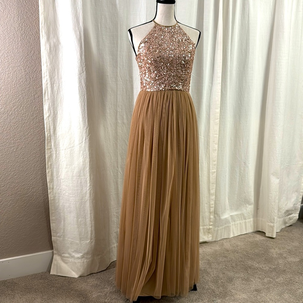 Maya Dusty Rose Pink Tulle & Sequin Prom/Formal Dress XS 2